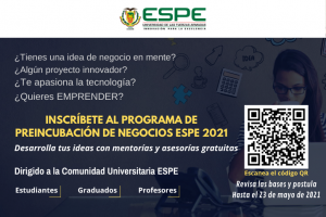 Programa de PREINCUBACION DE NEGOCIOS ESPE 2021